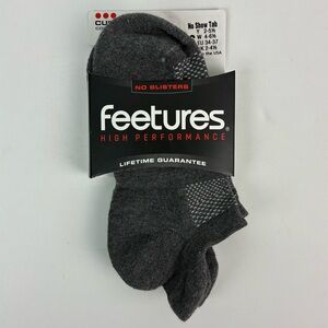 NWT Feetures Women’s Gray High Performance Cushion No Show Tab Size Small 4-6.5